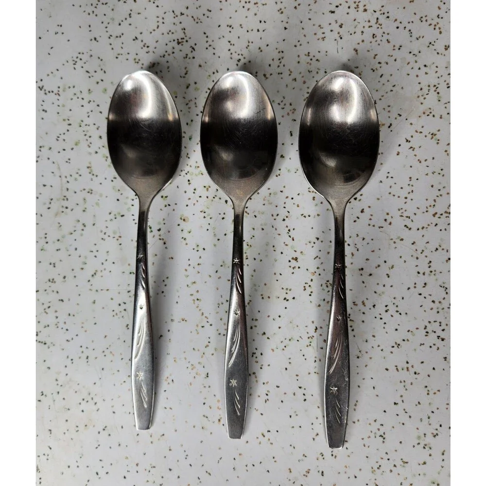 International Stainless Deluxe TONIGHT Flatware Silverware Spoons 3 Pcs